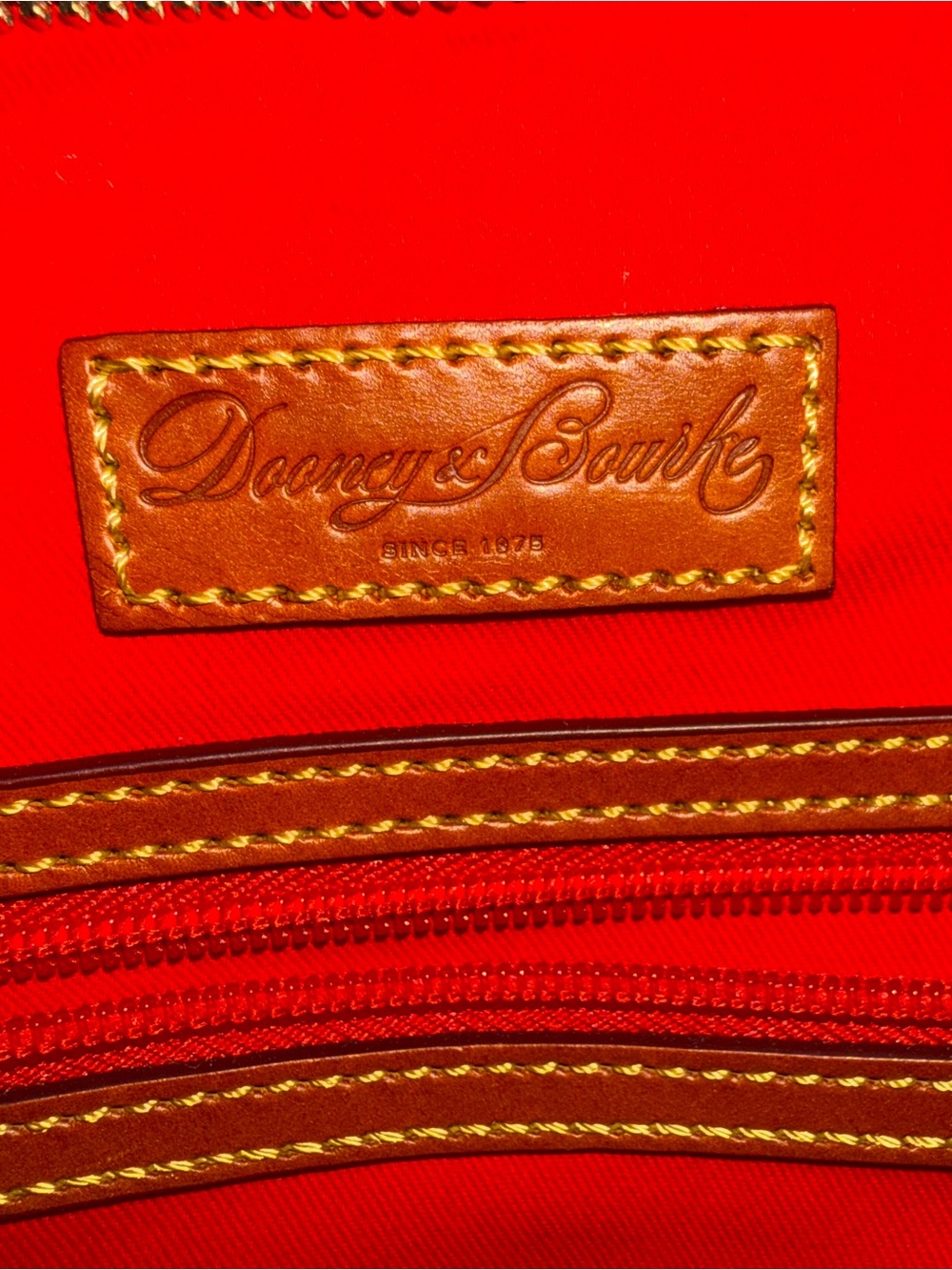 Dooney & Bourke Brown Signature Tote with Chestnut Trim - Picture 4 of 6